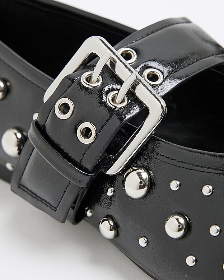 Black Stud Mary Jane Shoes