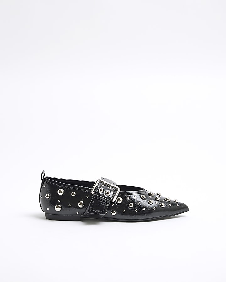 Black Stud Mary Jane Shoes