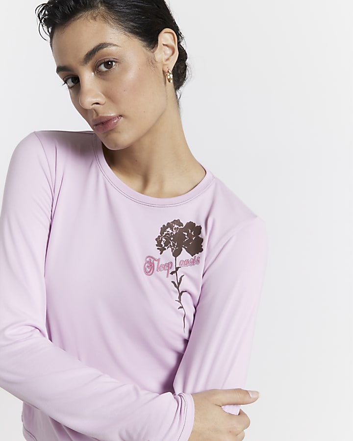 Pink Floral Top & Trousers Pyjama Set