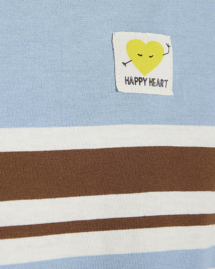 Blue stripe tie front t-shirt