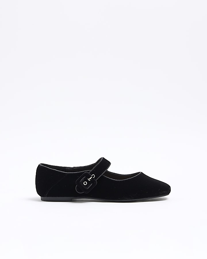 Black Velvet Mary Jane Shoes