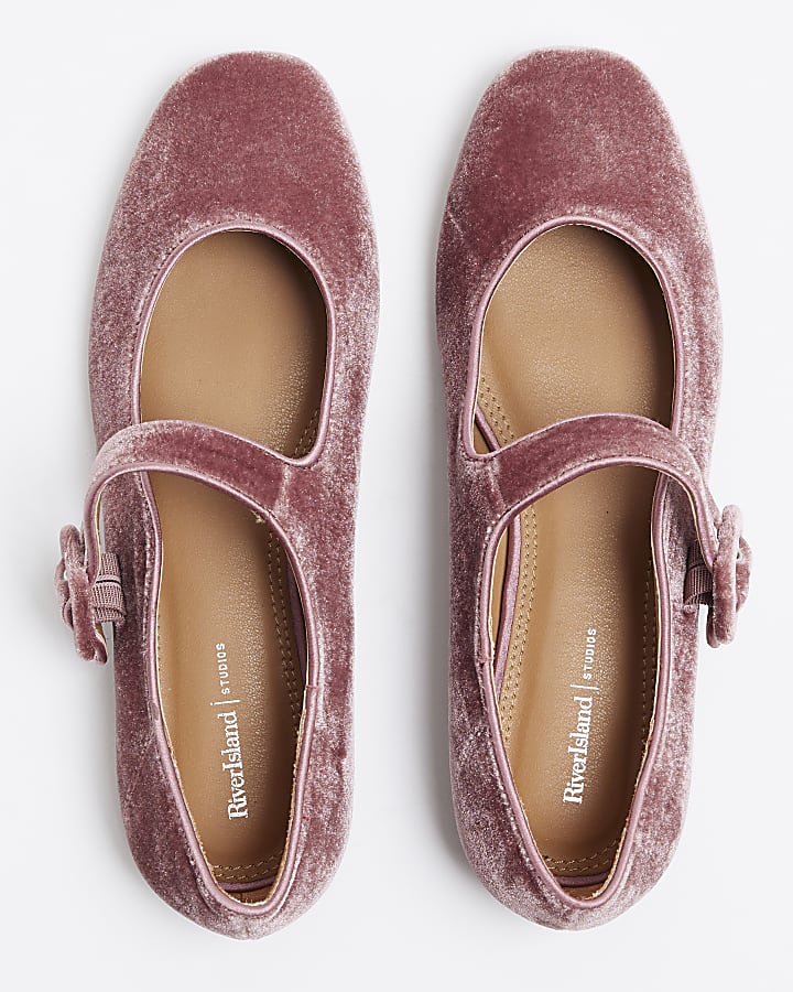 Pink Velvet Mary Jane Shoes