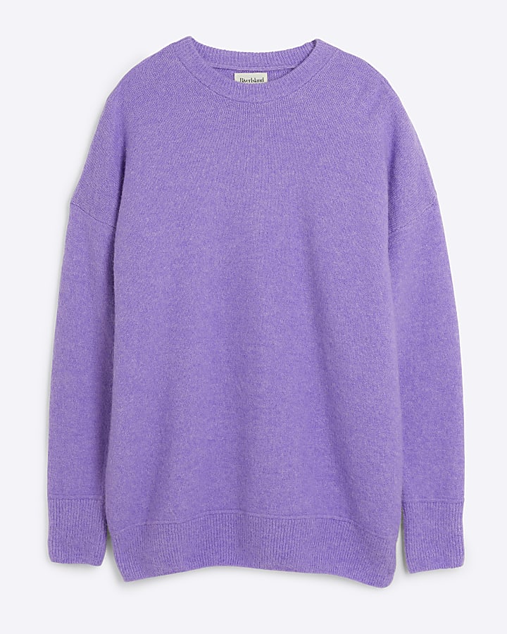 Purple knit oversized jumper