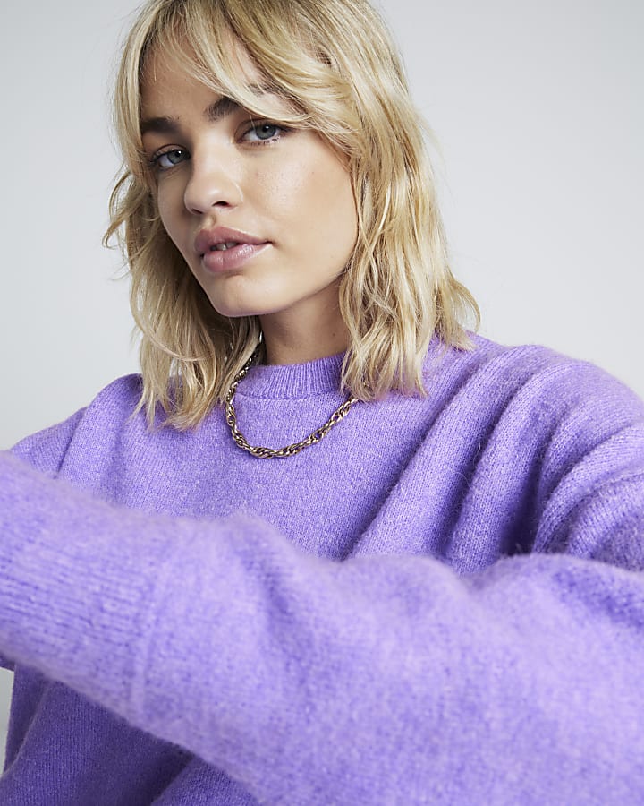 Purple knit oversized jumper