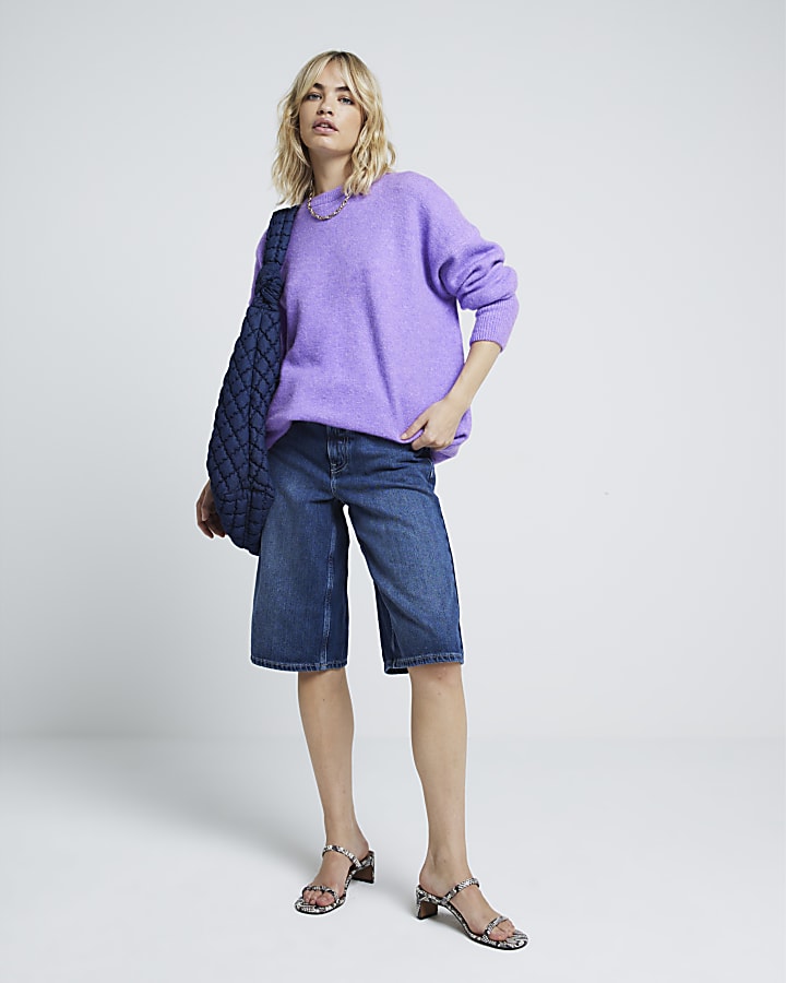 Purple knit oversized jumper