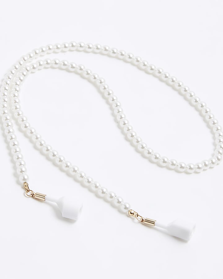 Cream Pearl Earphone Chain