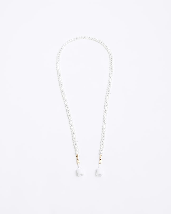 Cream Pearl Earphone Chain