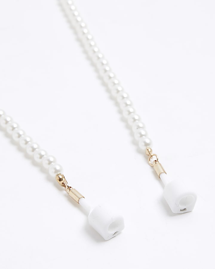 Cream Pearl Earphone Chain