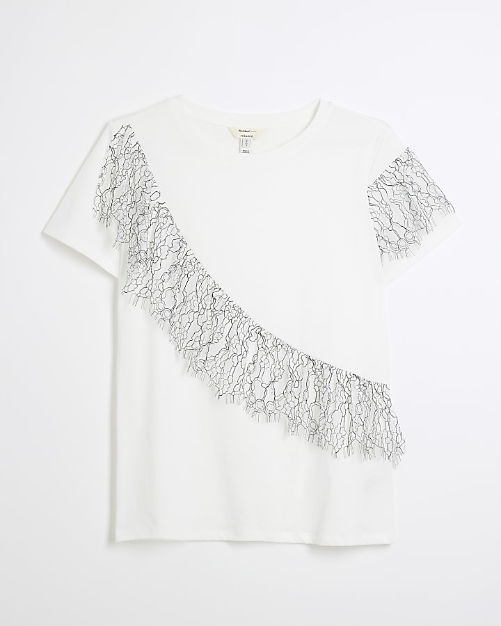 White lace frill t-shirt