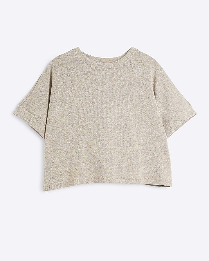 Petite Gold Crochet T-Shirt