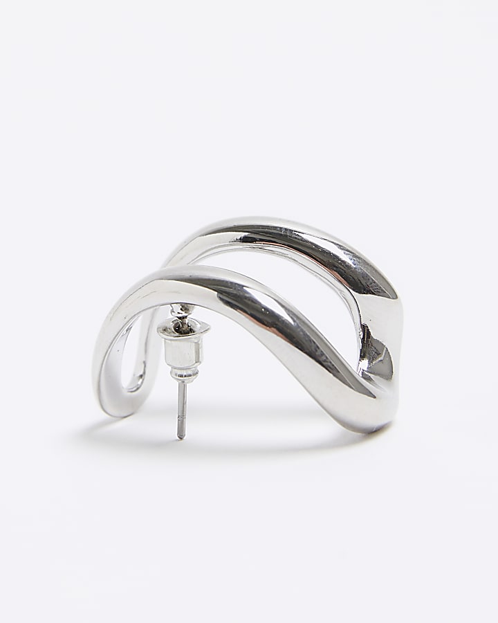 Silver multirow ear cuff