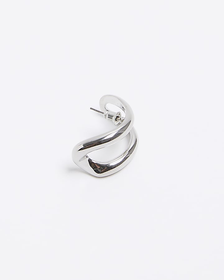 Silver multirow ear cuff