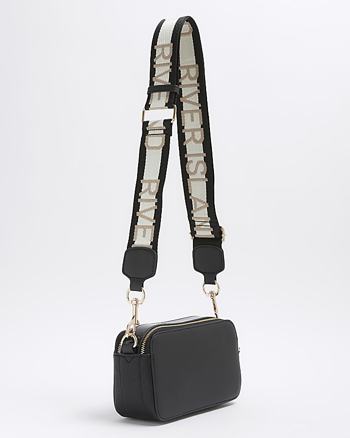 Black camera cross body bag