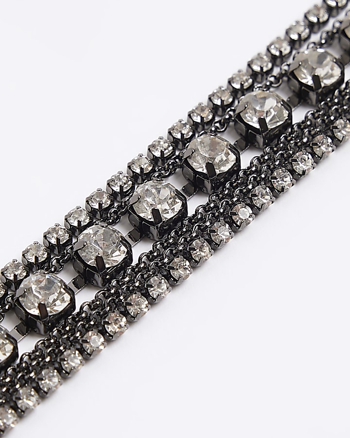 Black diamante bracelet