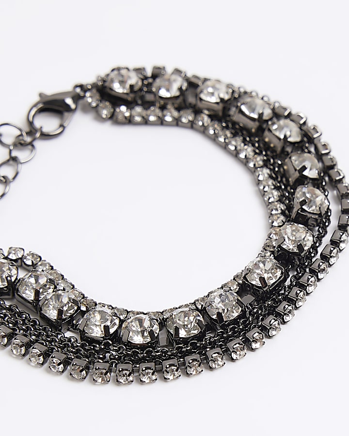 Black diamante bracelet