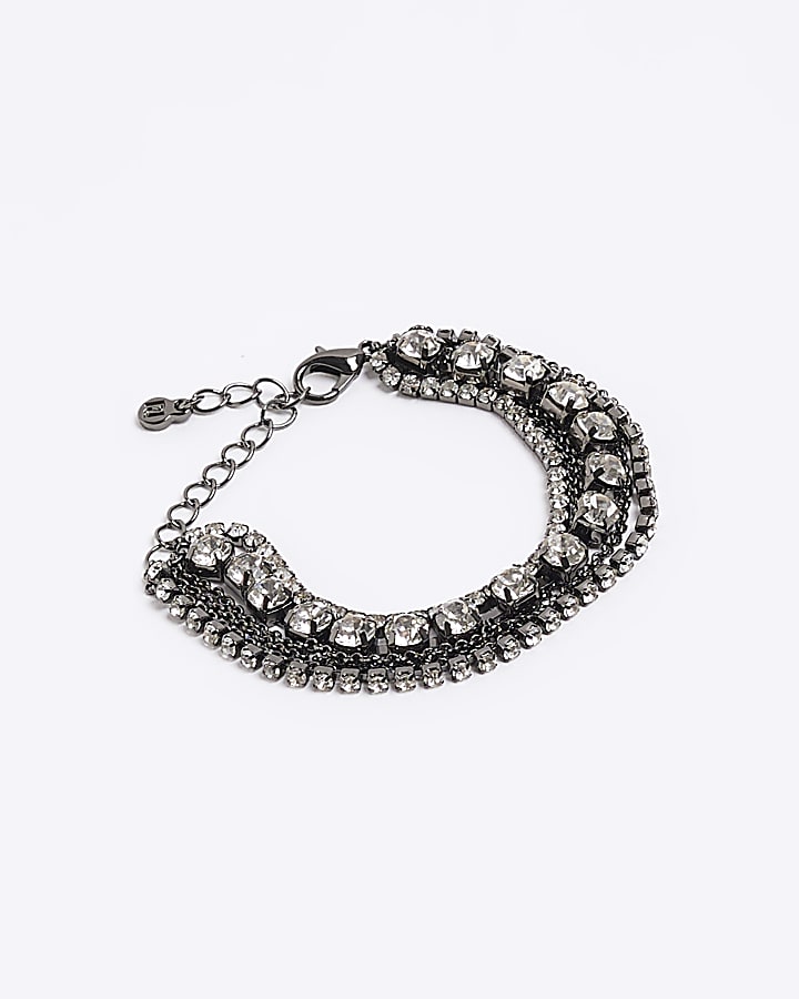 Black diamante bracelet