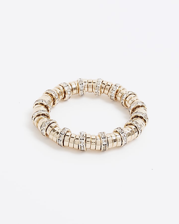 Gold embellished beaded bracelet