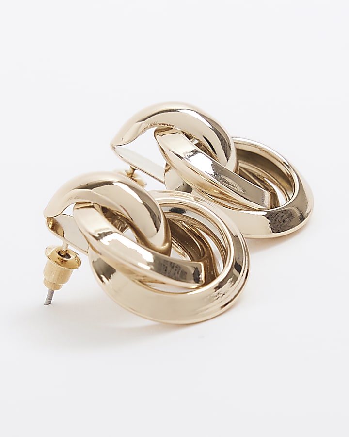 Gold knot stud earrings