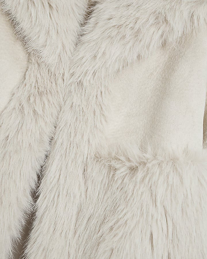 Cream Faux Fur Trim Jacket