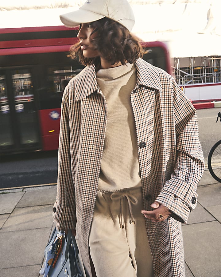 Beige Wide Leg Trousers