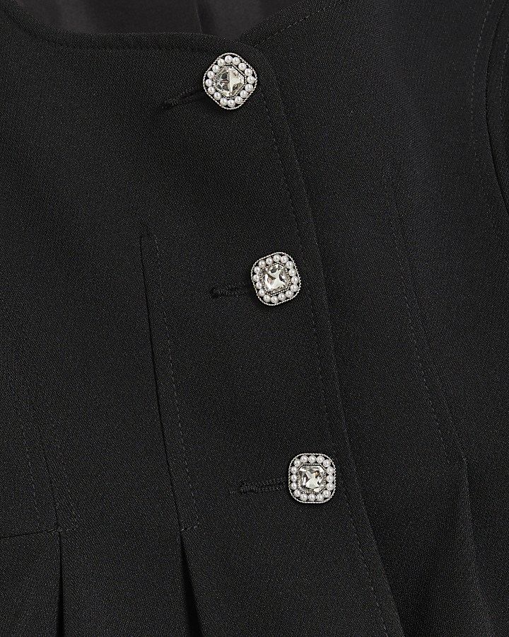 Black Fitted Peplum Blazer