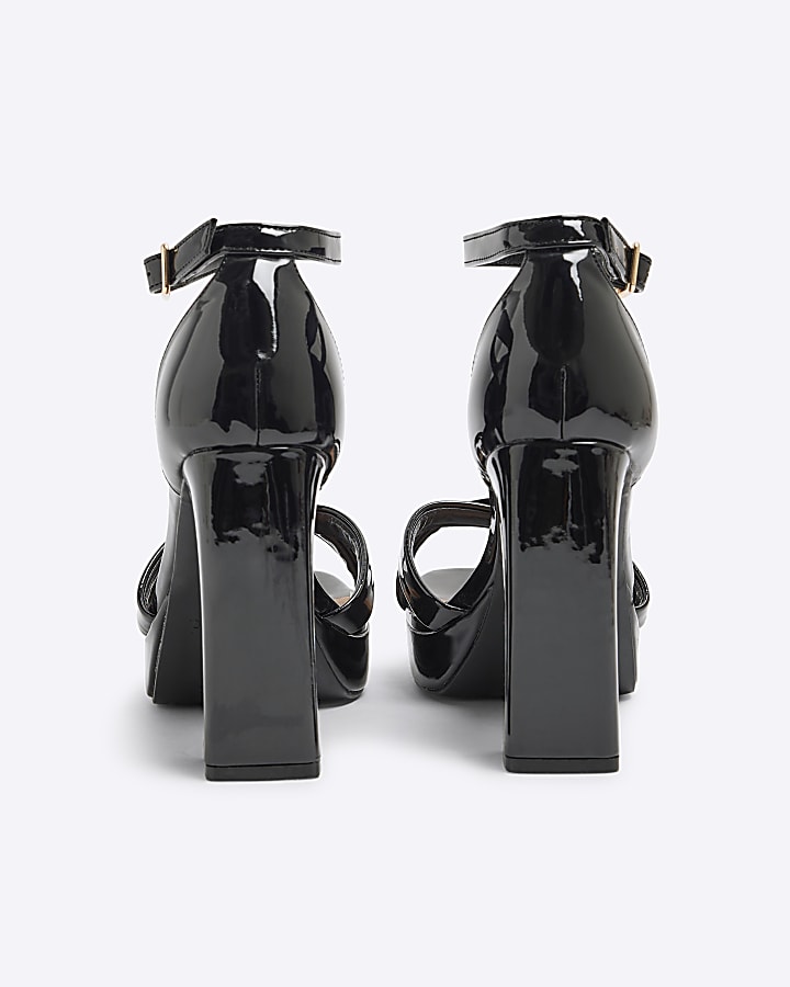 Black Closed Back Strappy Platform Sandals