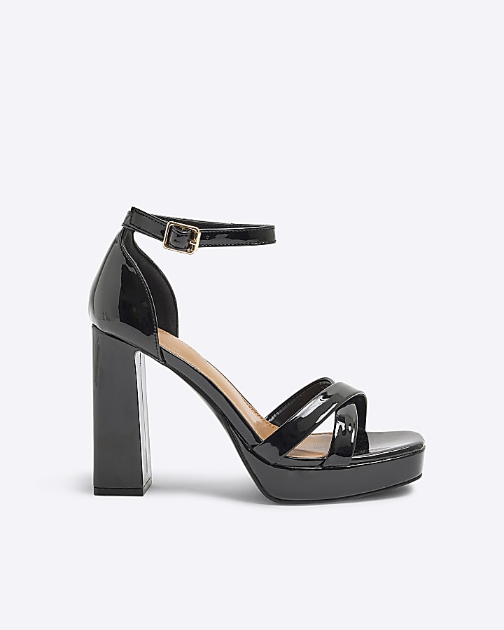 Black Closed Back Strappy Platform Sandals