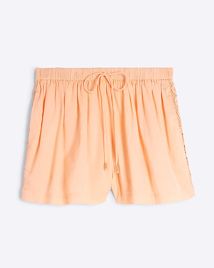 Orange Lace shorts