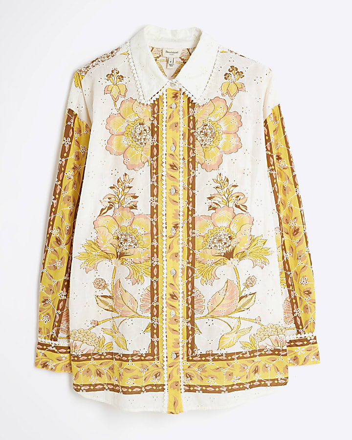 Yellow Broderie Floral Shirt