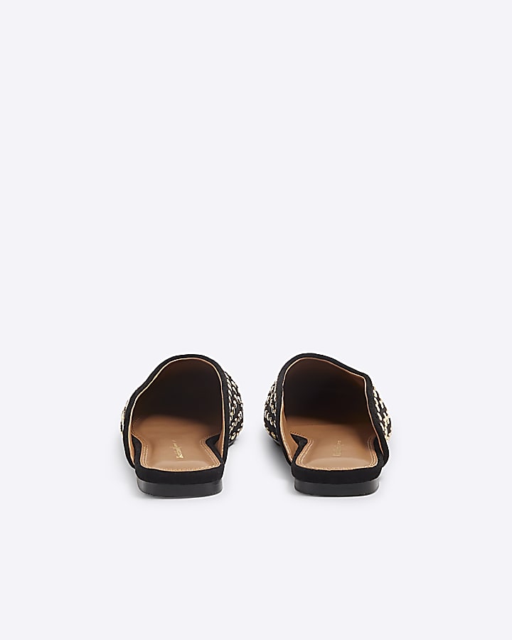 Black Studded Mules