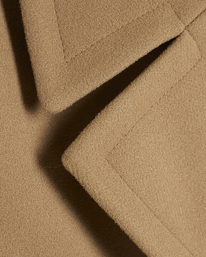 Camel Double Breasted Peacoat