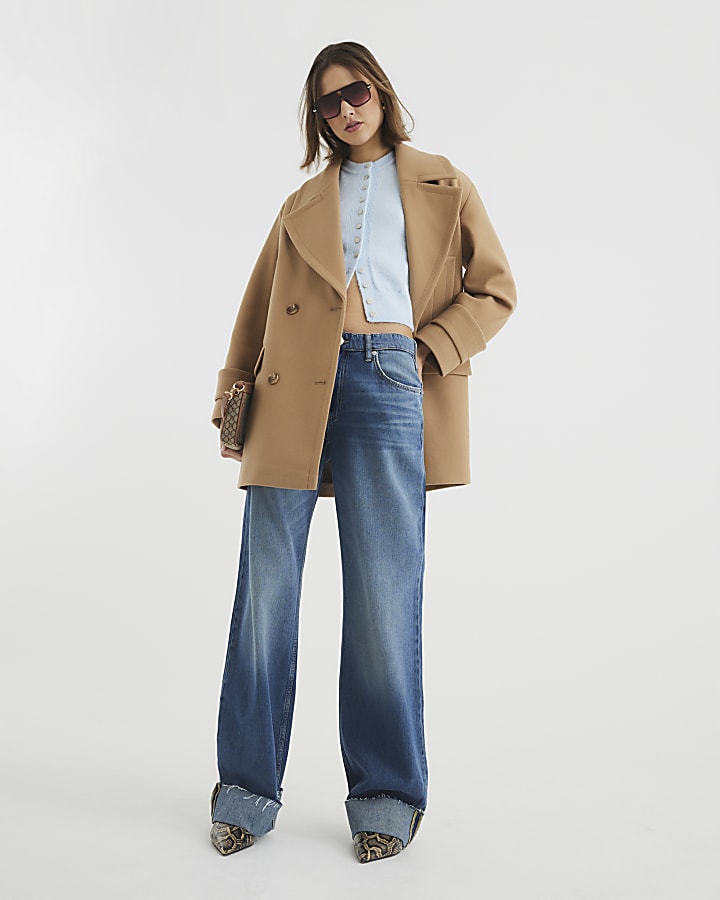 River island camel coat on sale