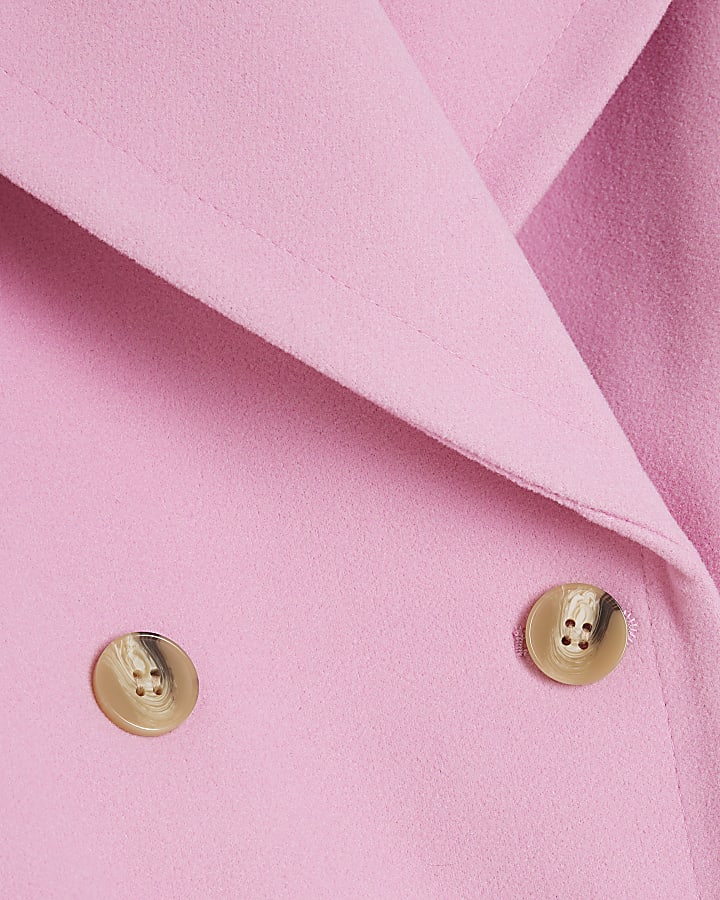 Pink Double Breasted Pea Coat