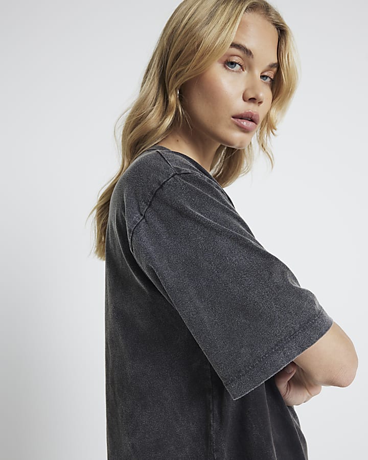 Grey washed oversized t-shirt