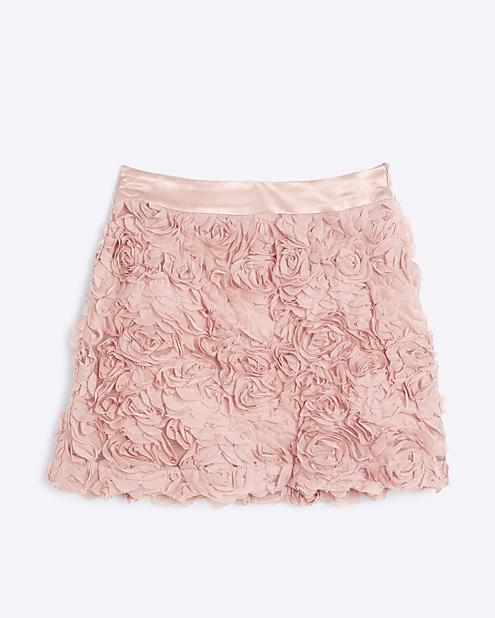 Pink Floral Mini Skirt