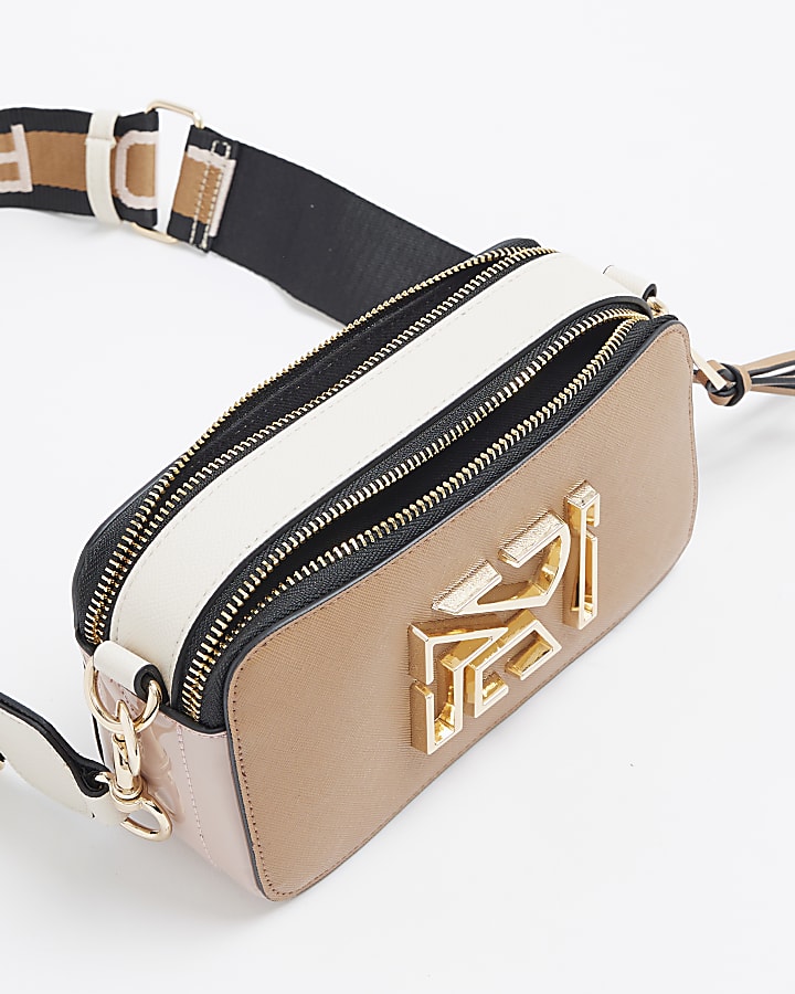 Beige Camera Cross Body Bag