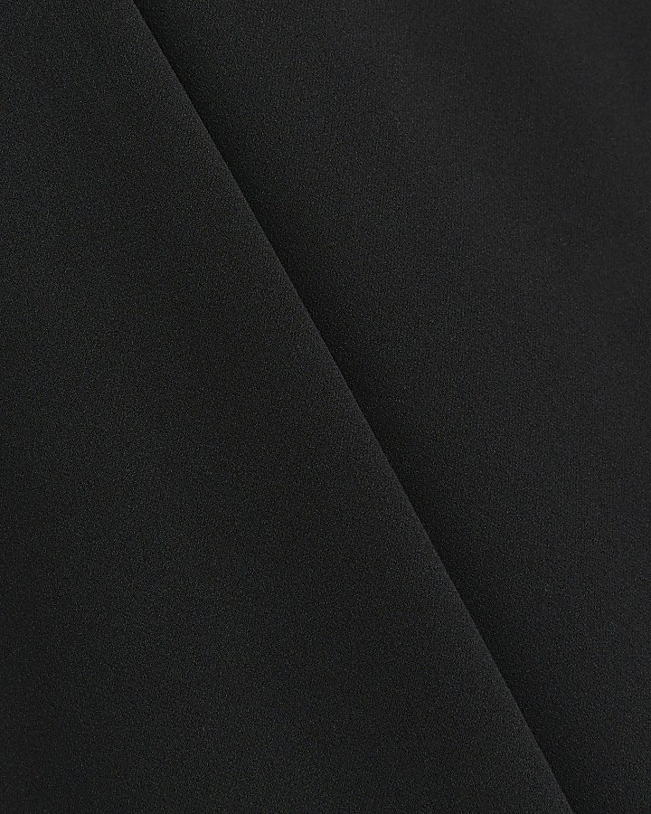 Black button detail wide leg trousers