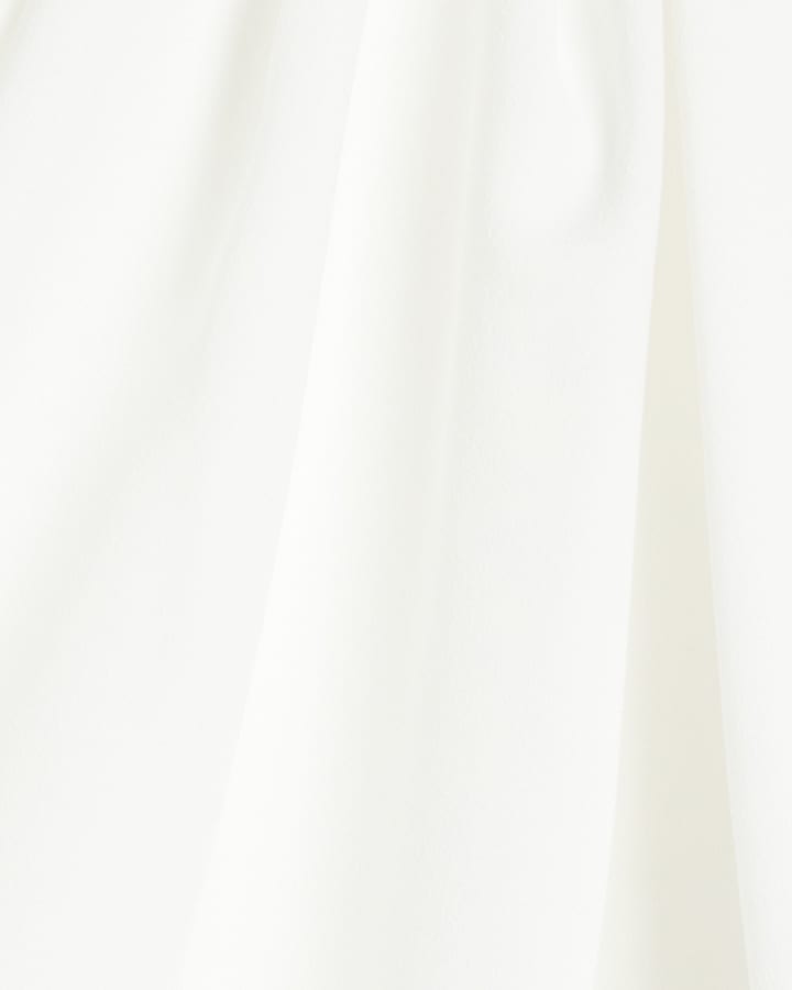 White cape asymmetrical midi dress