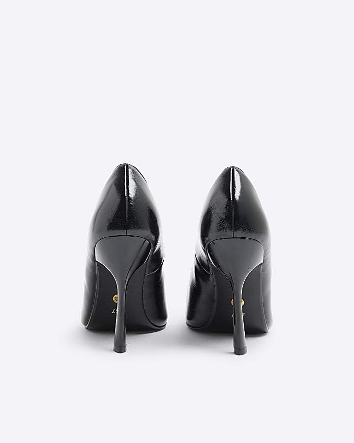 Black Heeled Pointed Court Shoes