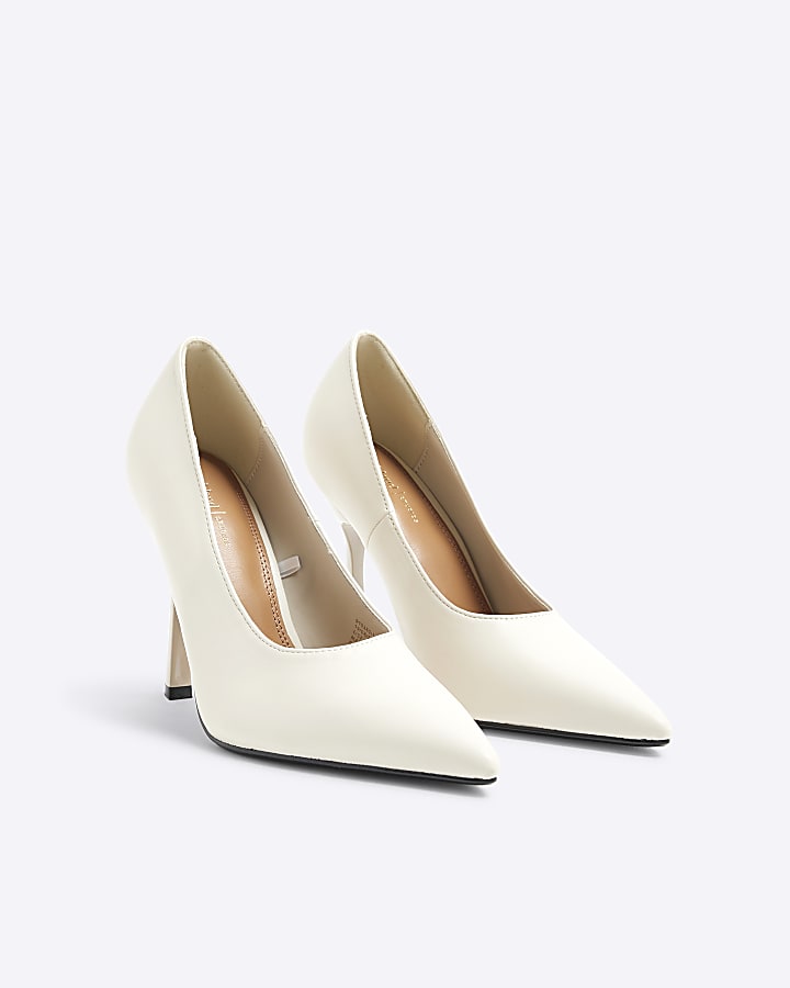 Cream Heeled Court Shoes