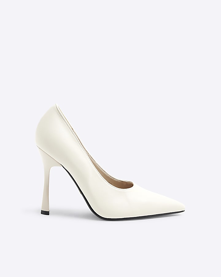 Cream Heeled Court Shoes