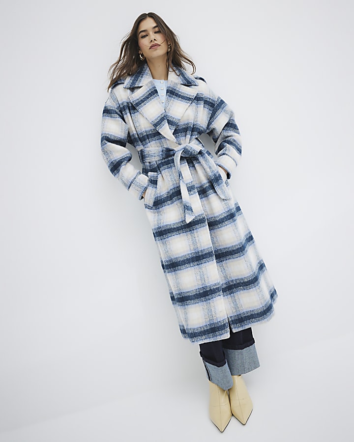 River island tartan coat online