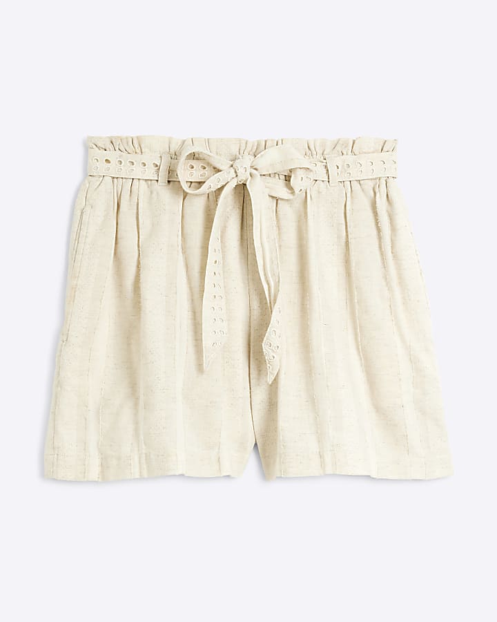 Cream Broderie Shorts