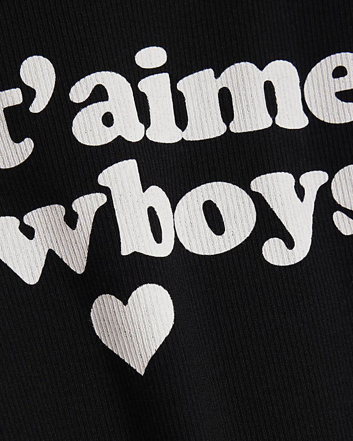 Black cowboys graphic vest top