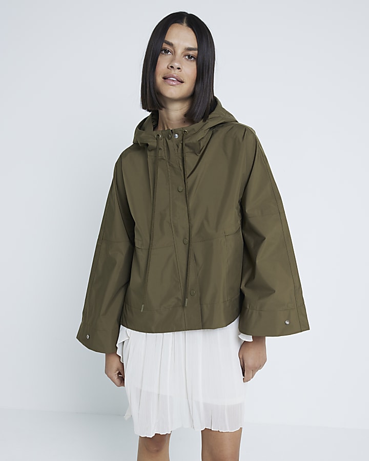 Khaki Waxed Cape Jacket