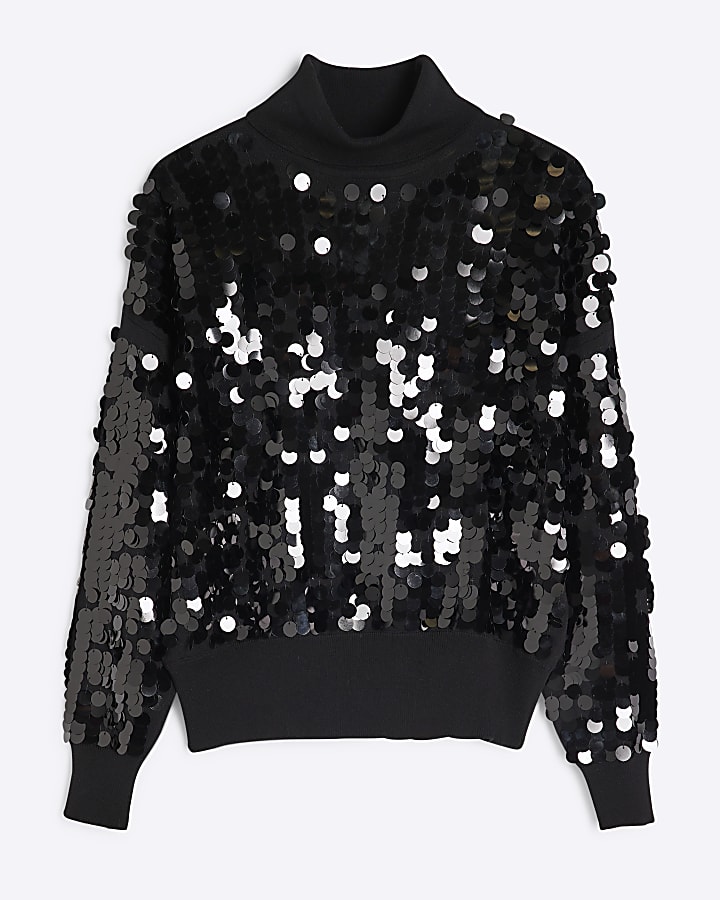 Black Sequin Jumper