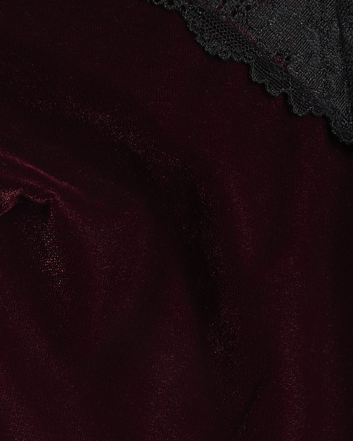Red Velvet Lace Cami Top