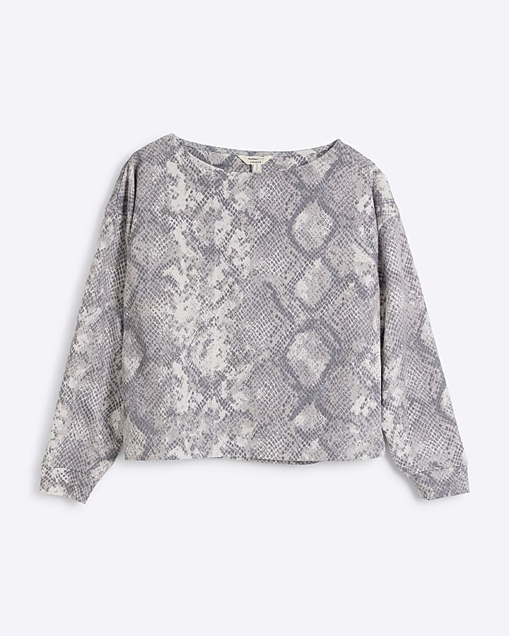 Grey Snake Print Sweatshirt