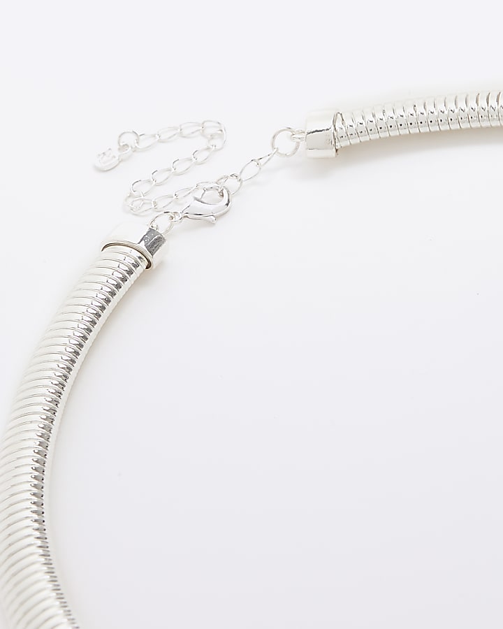 Silver watch strap necklace