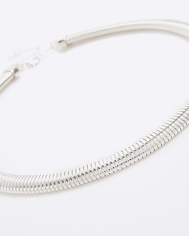 Silver watch strap necklace